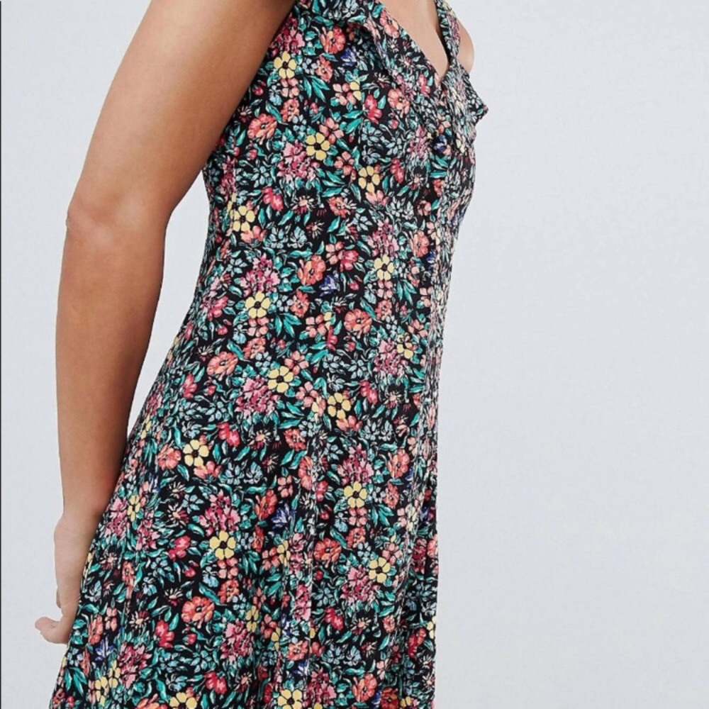 Mango Multicolor Floral Button Up Dress. size XS US 2